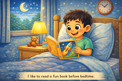 Bedtime reading adventure with a smile