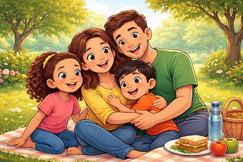 Family picnic in the park