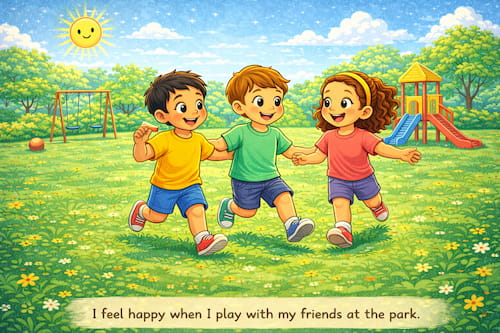 Playing in the park with friends