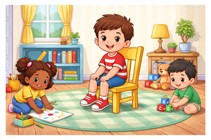 I like to sit with my friends